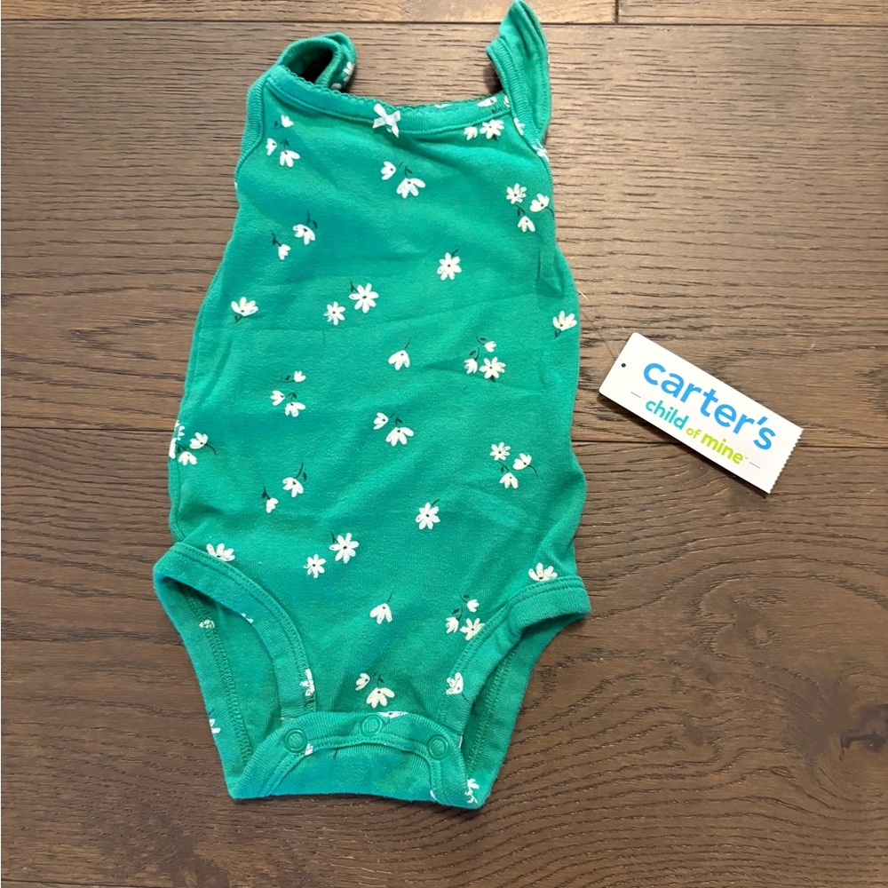 Carters baby girl tank onesie 3M new with tags